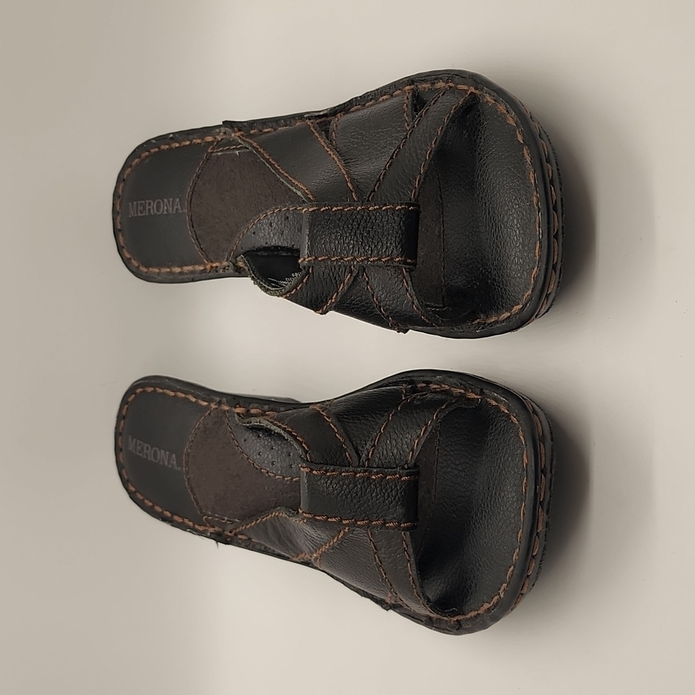 Merona women's size 6 black leather sandals